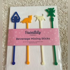 NWT Dog and Cat Theme Beverage Mixing Sticks